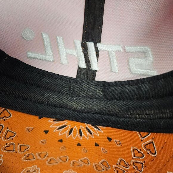 STIHL Black Orange Bandana Style Baseball Hat Cap Adjustable Hook Loop‎ - Picture 2 of 9
